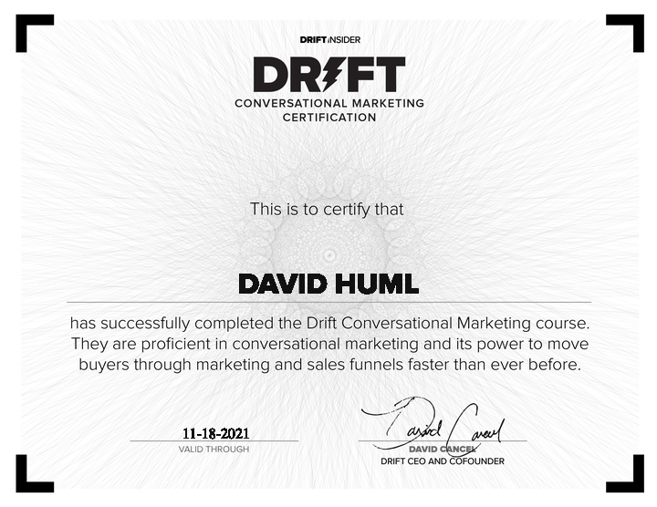 Drift Certification